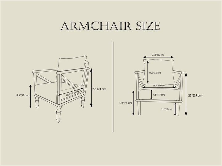 Comfort Armchair, Wide Wooden Custom Size Armchair, Large Armchair, Luxury Design Armchair, Special Size Armchair