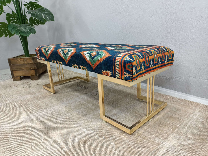 Modern Relaxation Bench with Backrest, Movie To Watch Comfort Bench, Home Rocking Bench, Mid Century Modern Upholstered Fabric Rocking Bench