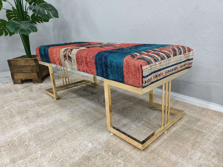 Modern Bench with Wooden Base Decorative Ottoman Bench With Velvet Upholstered, Breastfeeding Bench, Rectangular Shoe Changing Bench