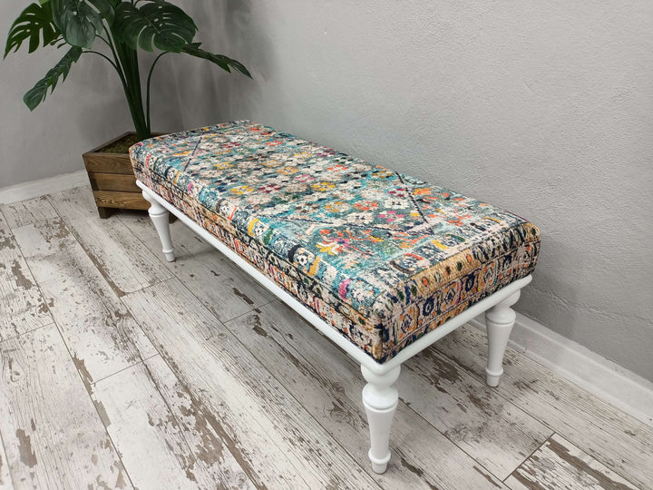 Upholstered Bench with Lumbar Pillow, Modern Relaxation Bench with Backrest, Movie To Watch Comfort Bench Modern Relaxation Bench with Backrest
