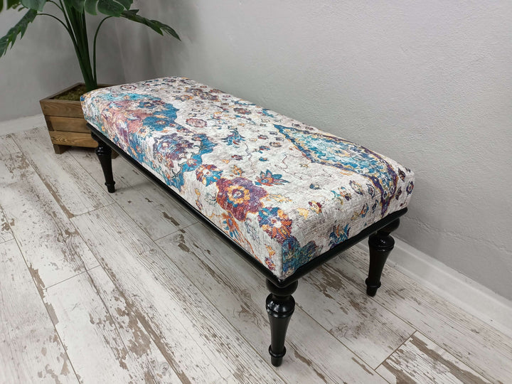  Wooden Bench with Backrest, Pet Friendly Upholstered Bench, Detailed View Of Upholstered Bench Cushion, Dressing Table Set Bench