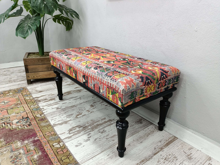 Solid Wood High Back Bench Modern Accent Bench, Eco Friendly Bench, Pet Friendly Upholstered Bench, Storage Ottoman Bench, Long Seat Bench