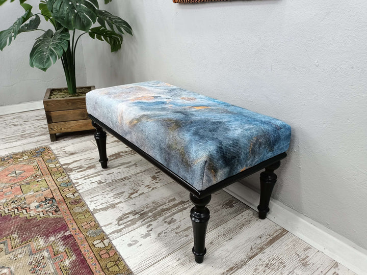 Fabric Rocking Bench, Movie To Watch Comfort Bench Mid Century Modern Upholstered Fabric Bench, Wooden Bench with Backrest, Pet Friendly Upholstered Bench