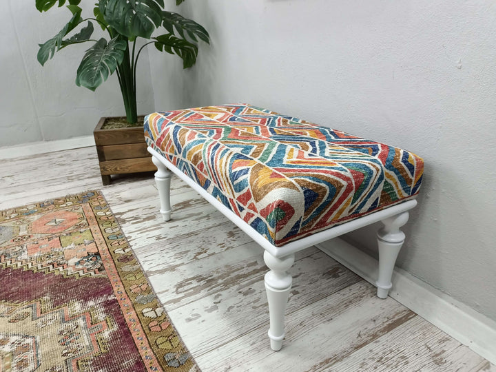 Rustic Bench, Traditional Comfort Bench, Oriental Wooden Leg Bench, Eraseble Footstool Bench, Walnut Wooden Footstool Bench, Easy To Assemble Bench