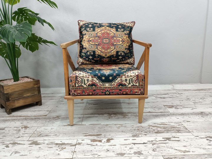 Wide Chair with Thick Pillow Cushion, Adult Rocking Chair, Wooden Rocking Chairs, Solid Wood High Back Chair, Home Rocking Chairs