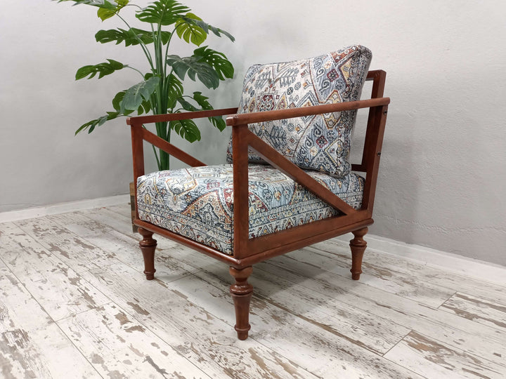 boho side chair, single armchair, handmade sofa couch, Easy To Clean Rocking Armchair, Armchair With Cushion, Bohemian Decorative Armchair