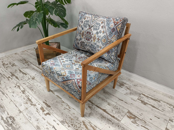 Padded chair, Rocking chair, Handmade armchair, Wood work chair, One seat chair, Living room chair, Rest chair, Nursery chair, Outdoor Armchair