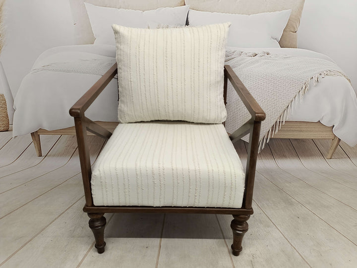Oriental Legs Natural Wooden Decorative Armchair, Premium Fabric Armchair Rocking Chairs, Simple Sofa Solid Wood Armchair, Erasable Sitting Armchair
