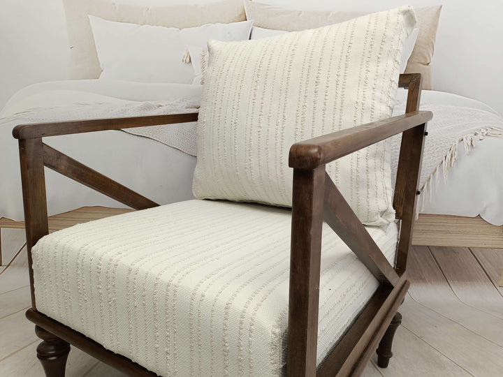 Conical Leg Upholstered Armchair, Wooden Armhair Soft Fabric Upholstery, Ottoman Velvet Upholstered Armchair, Bedroom Relax Sitting Comfortable Armchair