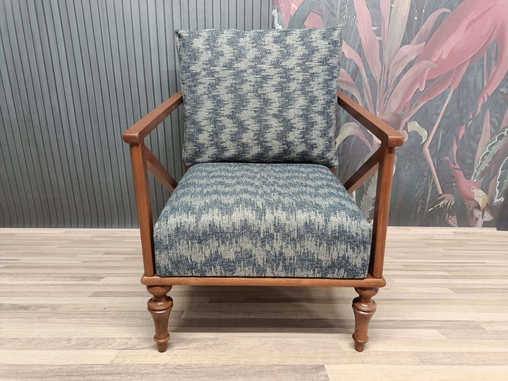 Upholstered Armchair Convertible Rocking Chair, Classic Leg Armchair, Velvet Wool Armhair, Chic Livingroom Armchair, Printed Design Armchair