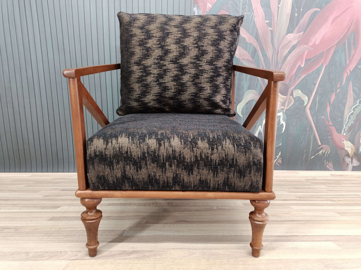 Velvet Upholstered Armchair, Ottoman White Leg Armchair, Bohemian Style Armchair, Modern Upholstered Armchair in Bedroom