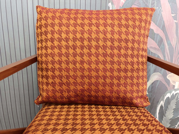 Detailed View of Upholstered Armchair, Cushion of Bohemian Pattern Armchair Seat, Rocking Armchair with Oriental Pattern