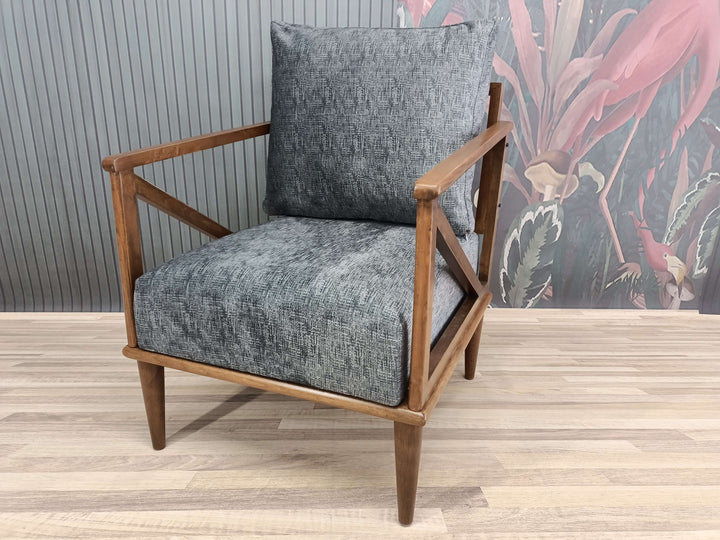 Erasable Velvet Armchair, Natural Wood Ottoman Armchair With Classic Legs, Office Desk Comfort Armchair, Bedroom Relax Armchair
