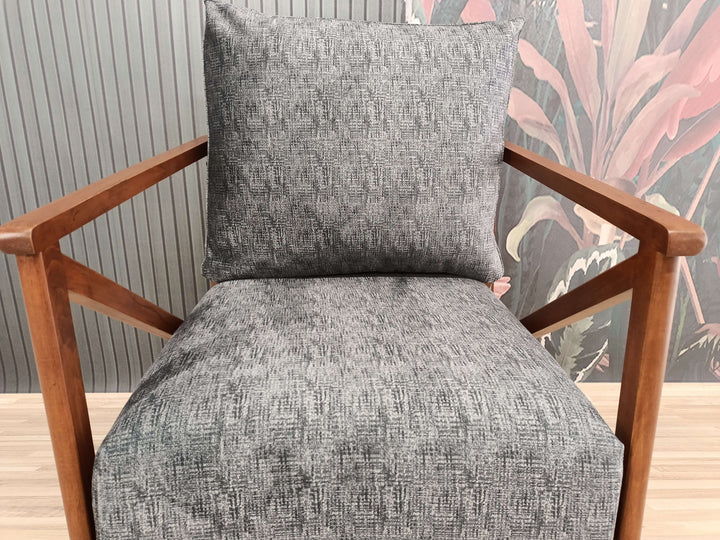 Handmade Upholstered Ottoman Armchair, Contemporary Velvet Armchair, Dining Table Comfort Armchair, Armchair with Classic Legs