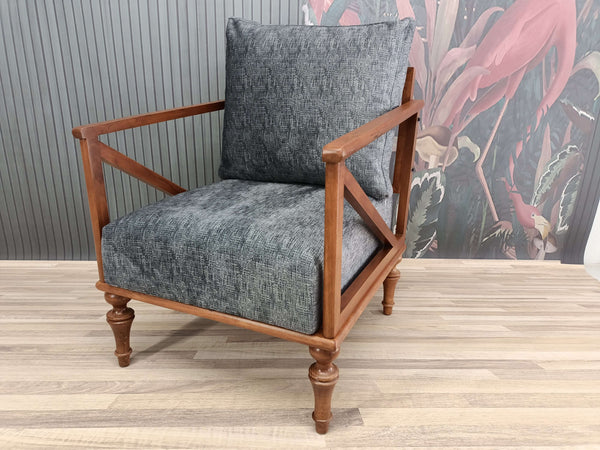 Modern Design Velvet Rest Armchair, Brown Ottoman Armchair With Classic Legs, Kilim Pattern Ottoman Armchair, Livingroom Decorative Armchair