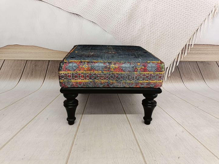 Bench with Arms, Detailed View Of Upholstered Bench Cushion, Dark Brown Ottoman Bench in Entryway, Decorative Ottoman Bench With Velvet Upholstered