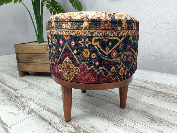 Stylish Ottoman Small Round Footstool Bench