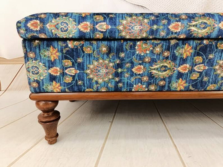 Living Room Bench, Solid Wood Ottoman Stool Bench, Footrest Step Stool Bench, Upholstered Ottoman Stool Bench, Modern Velvet Vanity Stool Bench