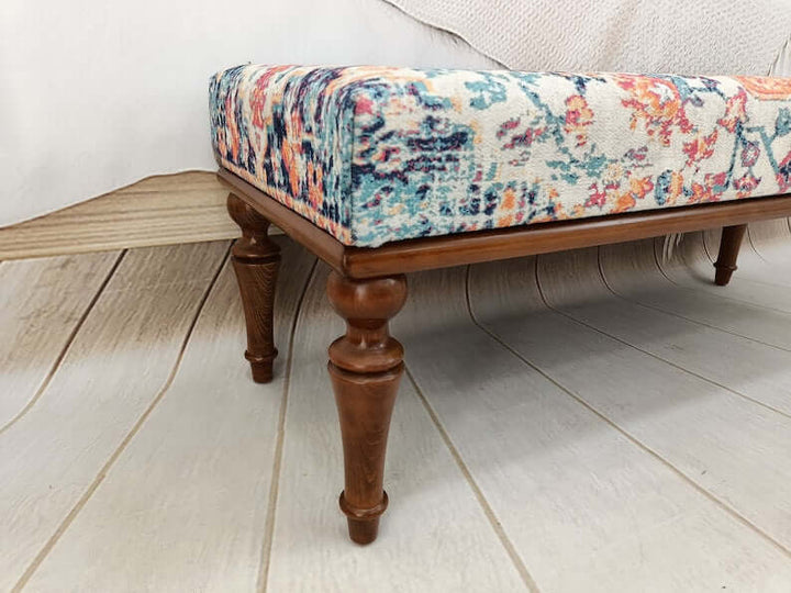 Wooden Bench with Backrest, Pet Friendly Upholstered Bench, Modern Bench with Wooden Base Decorative Ottoman Bench With Velvet Upholstered, Breastfeeding Bench