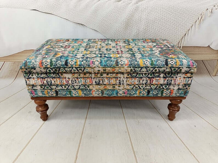 Replacement Shoe Stool Bench, Embroidered Wooden Stool Bench, Bedroom Ottoman Makeup Stool Bench, Padded Foot Stool Small Ottoman Bench Breathable Soft