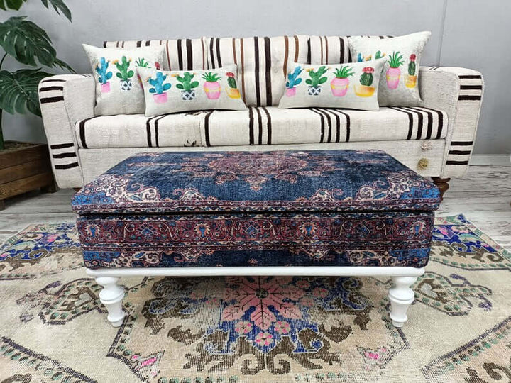 Relax Sitting Comfortable Bench, Comfortable Sitting Bench, Wooden Rocking Bench With Oriental Legs Wooden Bench Soft Fabric Upholstery