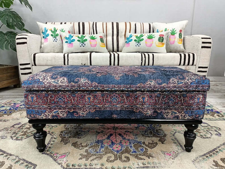 Historical Decor Home Furniture Footstool Bench, Erasable Sitting Bench Movie To Watch Comfort Bench, Oriental Legs Natural Wooden Decorative Bench