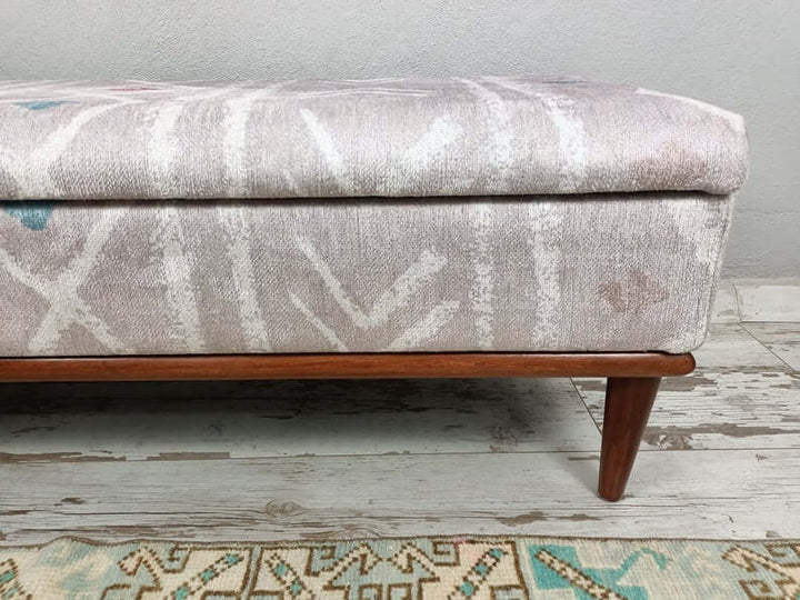 Square Stand Wooden Footstool Bench, Ottoman Foot Rest Stool Bench, Replacement Shoe Stool Bench, Embroidered Wooden Stool Bench, Bedroom Ottoman Makeup Bench