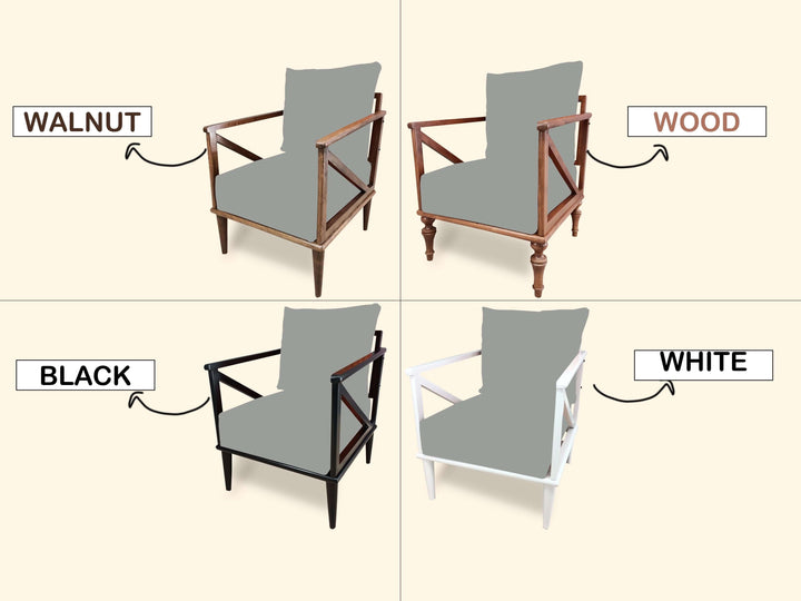 Walnut Leg Armchair, Wood Leg Durable Chair, Black Eraseble Rocking Armchair, White Wood Armchair, Special Color Leg Armchair