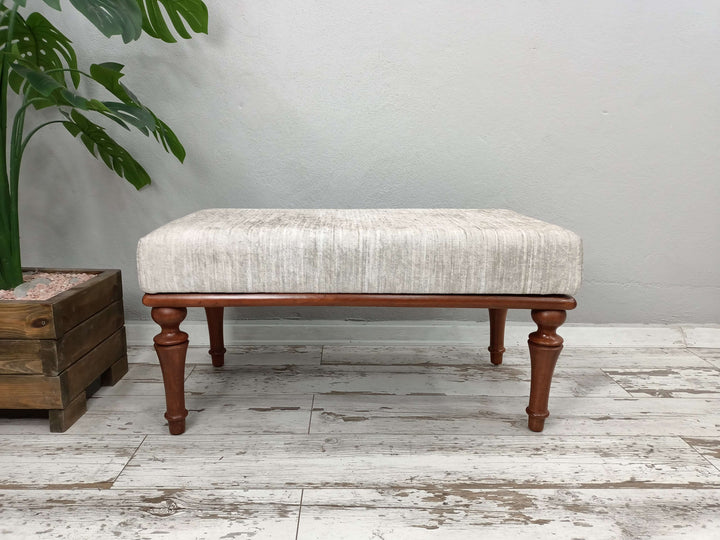 Small Ottoman Footstool with Legs, Modern Stool Bench Ottoman for Living Room Entryway, Modern Rectangular Chair Step Stool Small Low Ottoman for Living Room Bench