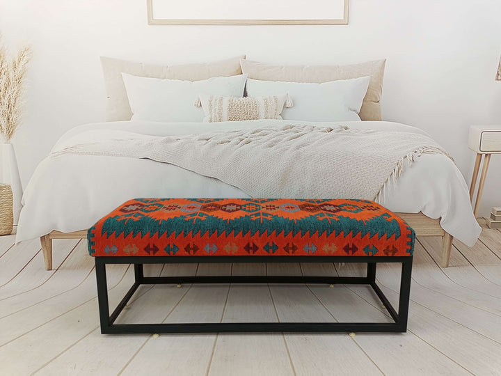Velvet Upholstered Home Entryway Living Blue, Bedroom End of Bed Bench Soft Padded Scroll Armrest Footstool Ottoman 