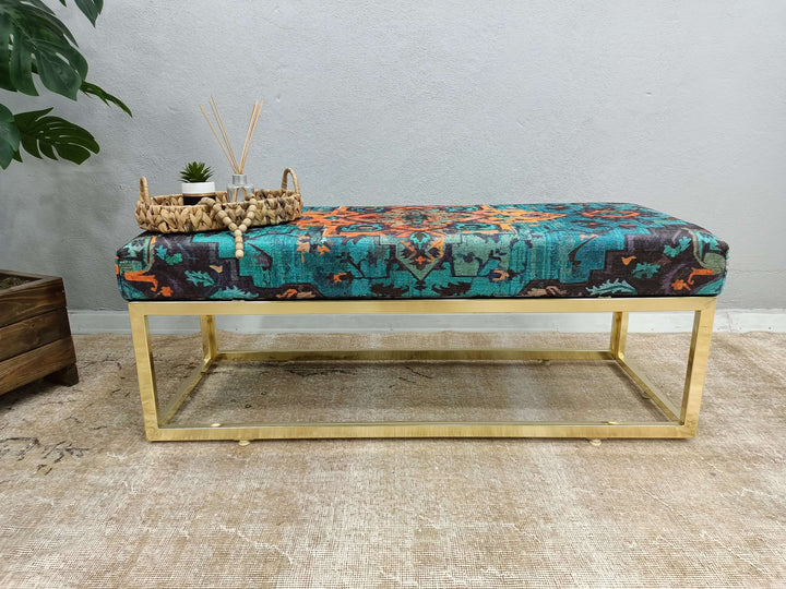 Wooden Bench with Backrest, Pet Friendly Upholstered Bench, Modern Bench with Wooden Base Decorative Ottoman Bench With Velvet Upholstered, Breastfeeding Bench