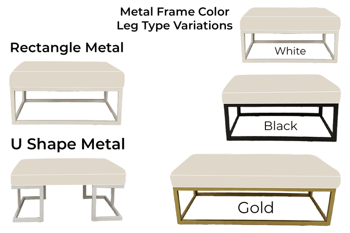 Conical Leg Bench, Dark Brown Wooden Bench, Durable Upholstered Bench, White Color Bench, Velvet Fabric Upholstered Bench