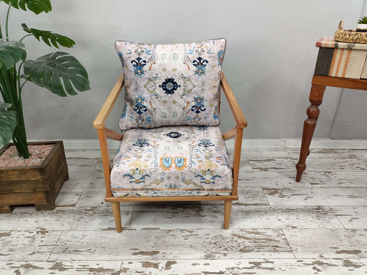 Gray Fabric Upholstered Armchair, Livingroom Decorative Rocking Armchair, Solid Wood High Back Armchair, Rocking Armchair With Soft Fabric Upholstery