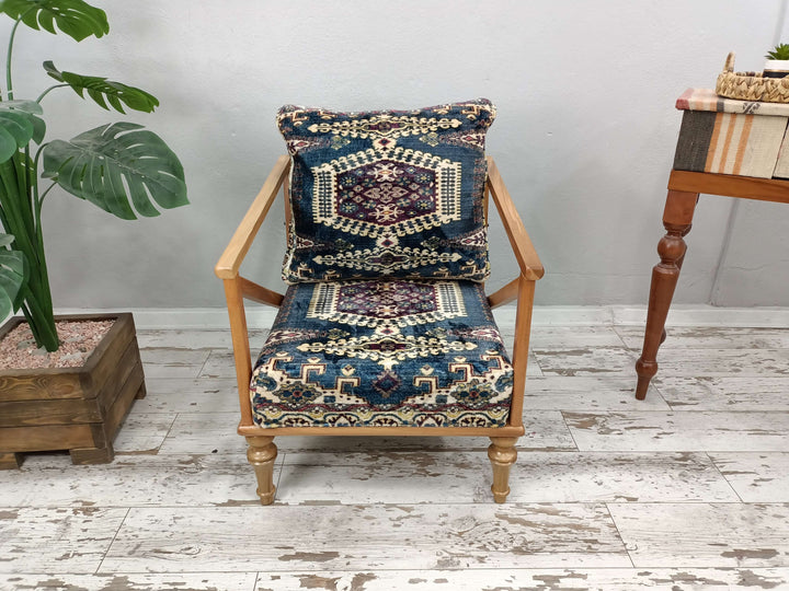 Stylish Bohemian Pattern Upholstered Chair, Home Rocking Chairs, Game Room Comfortable Gaming Chair Entrance Hall Modern Decor Sitting Armchair