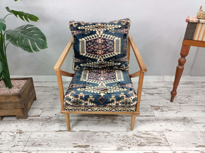 Home Rocking Chairs, Game Room Comfortable Gaming Chair, Mid Century Modern Upholstered Fabric Rocking Chairs, Wide Chair with Thick Pillow Cushion